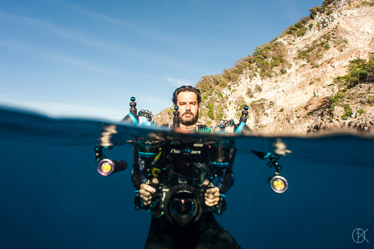 Underwater videographer, Manuk island, Banda Sea, Moluccas